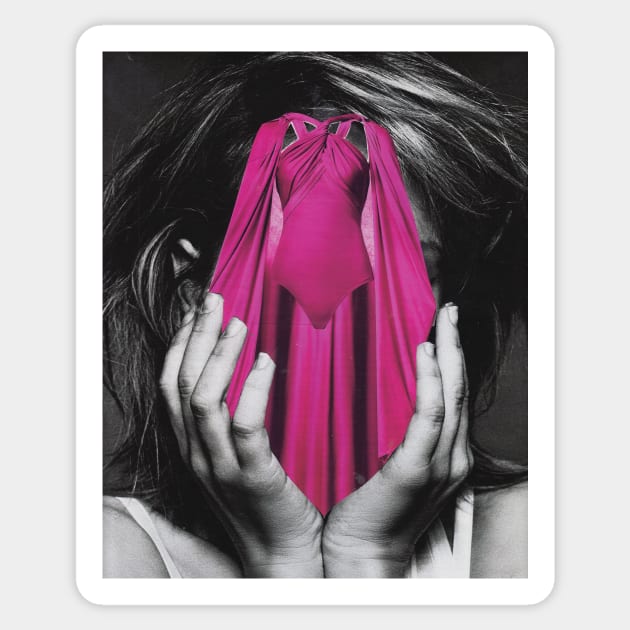 The Pink Mask Sticker by Luca Mainini